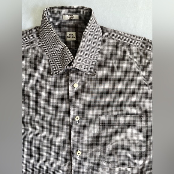 Peter Millar 100% Cotton Light Brown Plaid Long Sleeve Button Down‎ size Medium - Picture 6 of 11